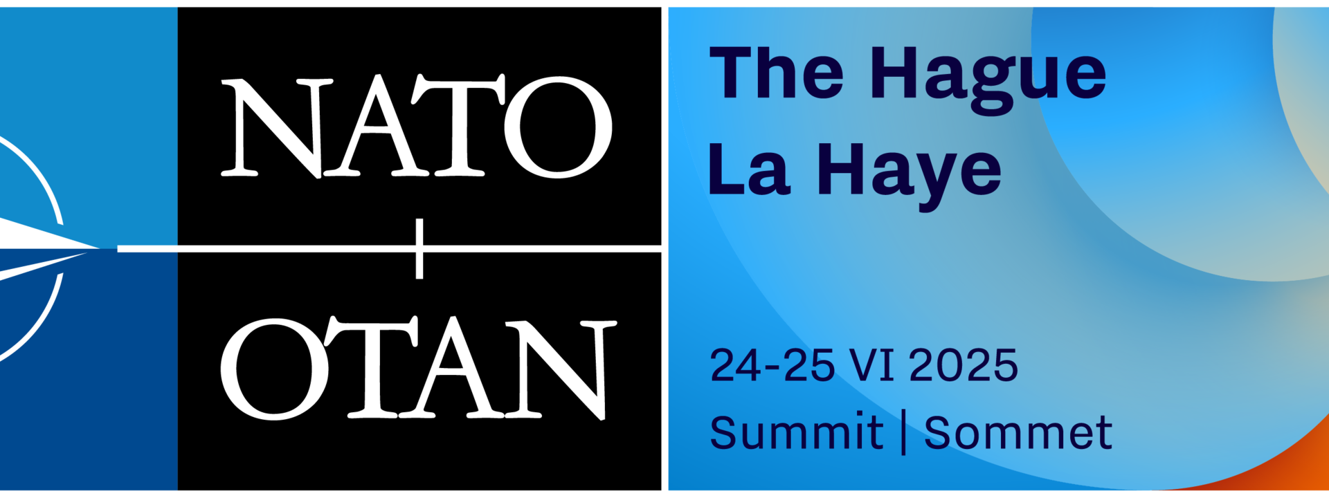 Logo NATO Summit 2025 (bron: MinBuZa, https://www.government.nl/ministries/ministry-of-foreign-affairs/activiteiten/nato-summit-2025)