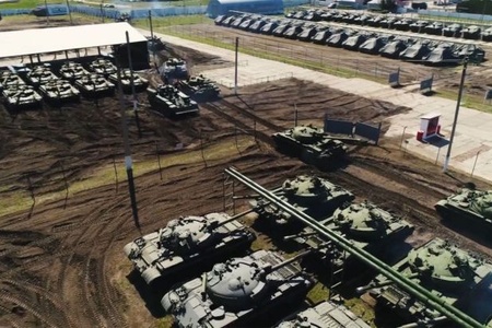 Multiple Russian tanks, subject to arms control